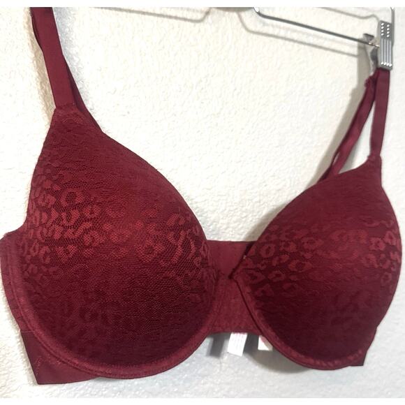 Victoria Secret PINK Women Bra 36DD Red T Shirt Lightly Lined Underwire - Picture 2 of 5
